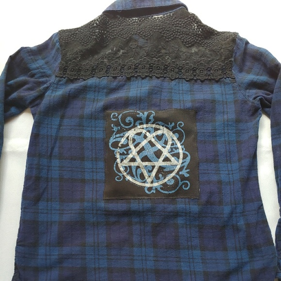 Garage Tops - HIM Upcycled, patched flannel